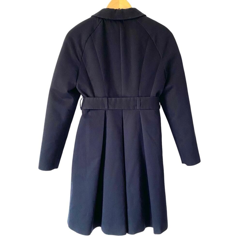 Mademoiselle Tara Jarmon Navy Blue Belted Trench Coat size 36 US size small - Picture 4 of 7